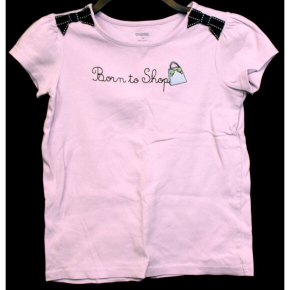 2008 Gymboree Petite Mademoiselle Shirt sz 12 Lavender Born to Shop Embroidered - Picture 1 of 3